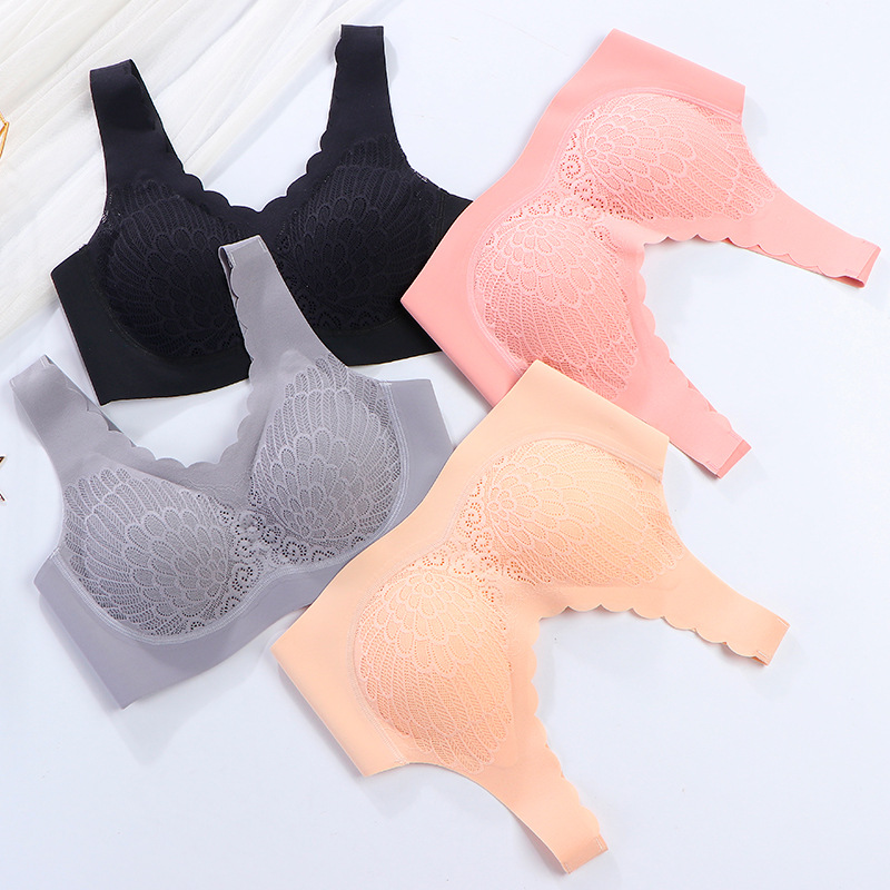 泰国乳胶内衣4.0升级版无痕无钢圈背扣聚拢背心运动睡眠文胸内衣