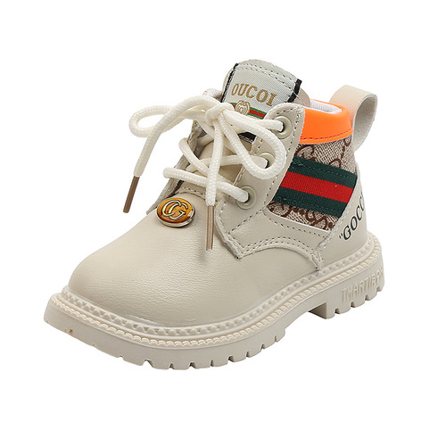 Generation spring and autumn children's shoes, children's Martin boots, casual boys' boots, British mid-calf leather boots, children's and middle school students' shoes
