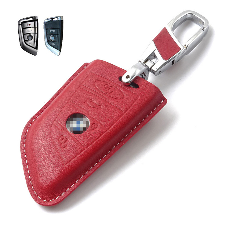 适用于宝马钥匙套1/3/5/7系真皮汽车钥匙包刀锋X5/X6牛皮保护套壳|ms