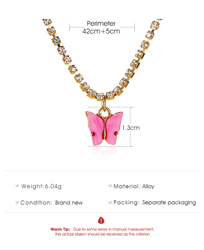 Butterfly Necklace Wild Colorful Butterfly Clavicle Chain Temperament Simple Butterfly Pendant Wholesale display picture 1
