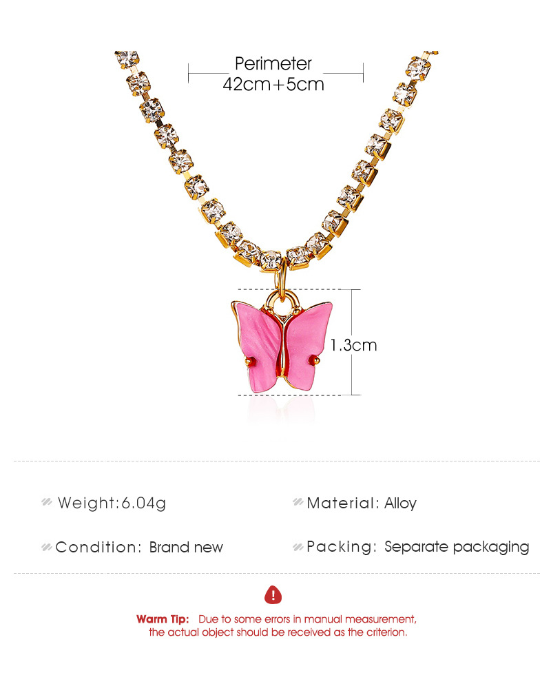 butterfly necklace wild colorful butterfly clavicle chain temperament simple butterfly pendant whole