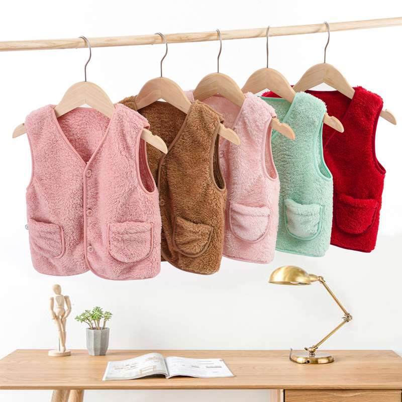 2020童装地摊羊羔绒马甲男童女童棉马甲儿童毛绒坎肩宝宝保暖背心|ms