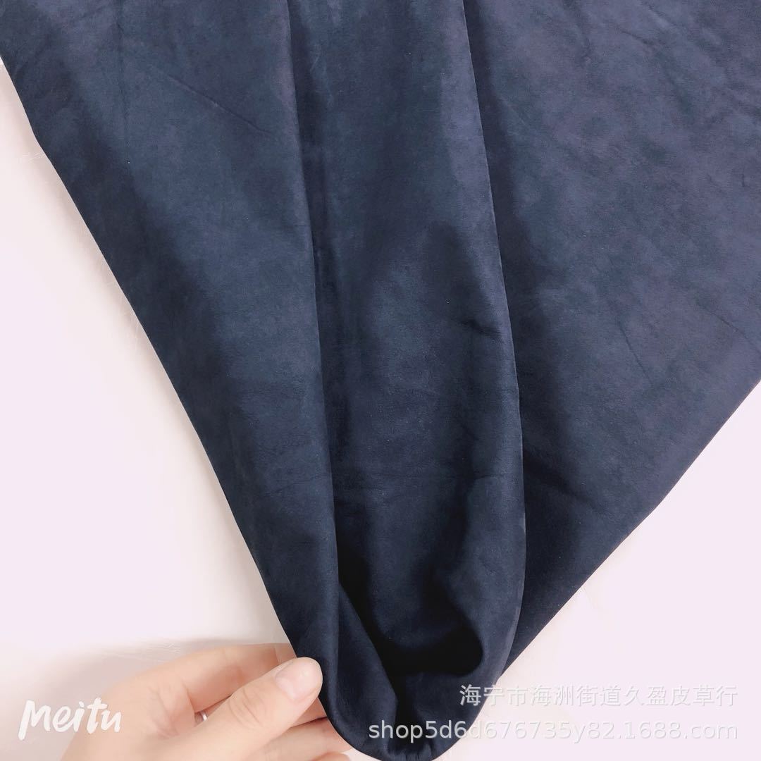 厂家直销彩色真皮黄牛皮皮革服装专用现货整张藏青色DIY皮革批发