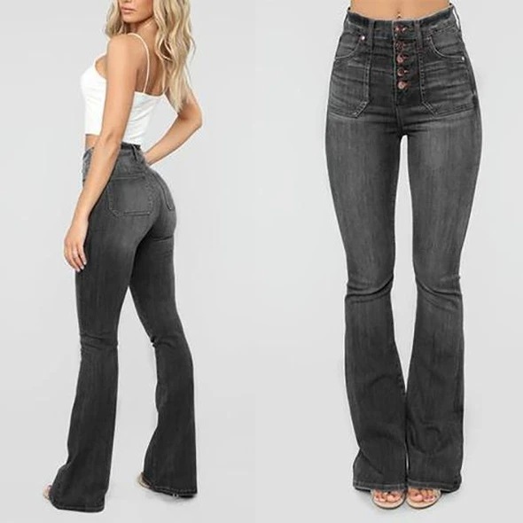 women s high waist solid color washed denim trousers nihaostyles clothing wholesale NSWL78902