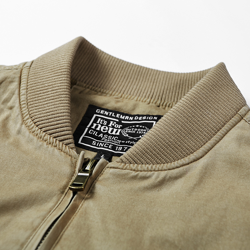 Chaqueta de estilo coreano transfronterizo de los nuevos hombres traje de vuelo deportivo casual cómodo algodón diario abrigo a juego al por mayor