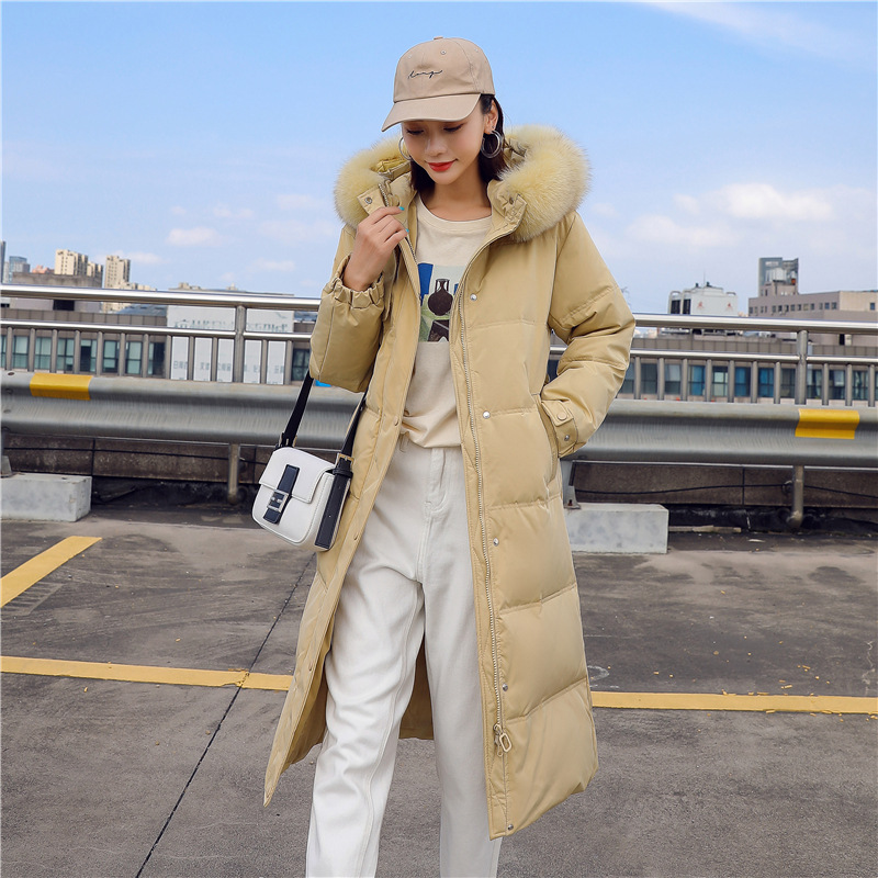 Clearance Xiashiwen Down Jackets Long fashion Overknee Waist Korean Edition 2020 new pattern Explosive money coat