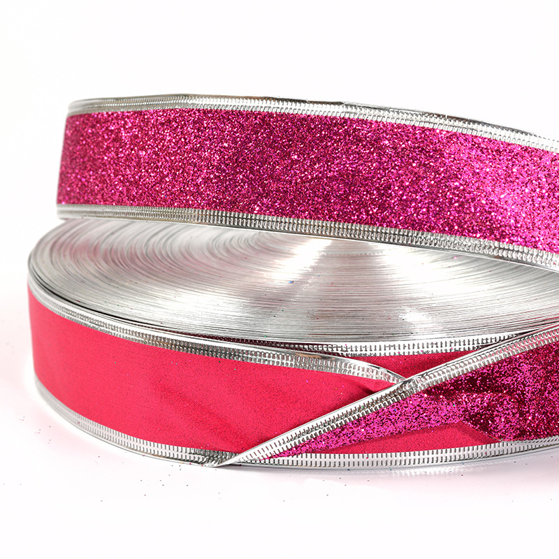 苗苗织带 圣诞节撒粉带 彩色葱粉织带蛋糕彩葱带 节日礼品包装辅料批发详情12