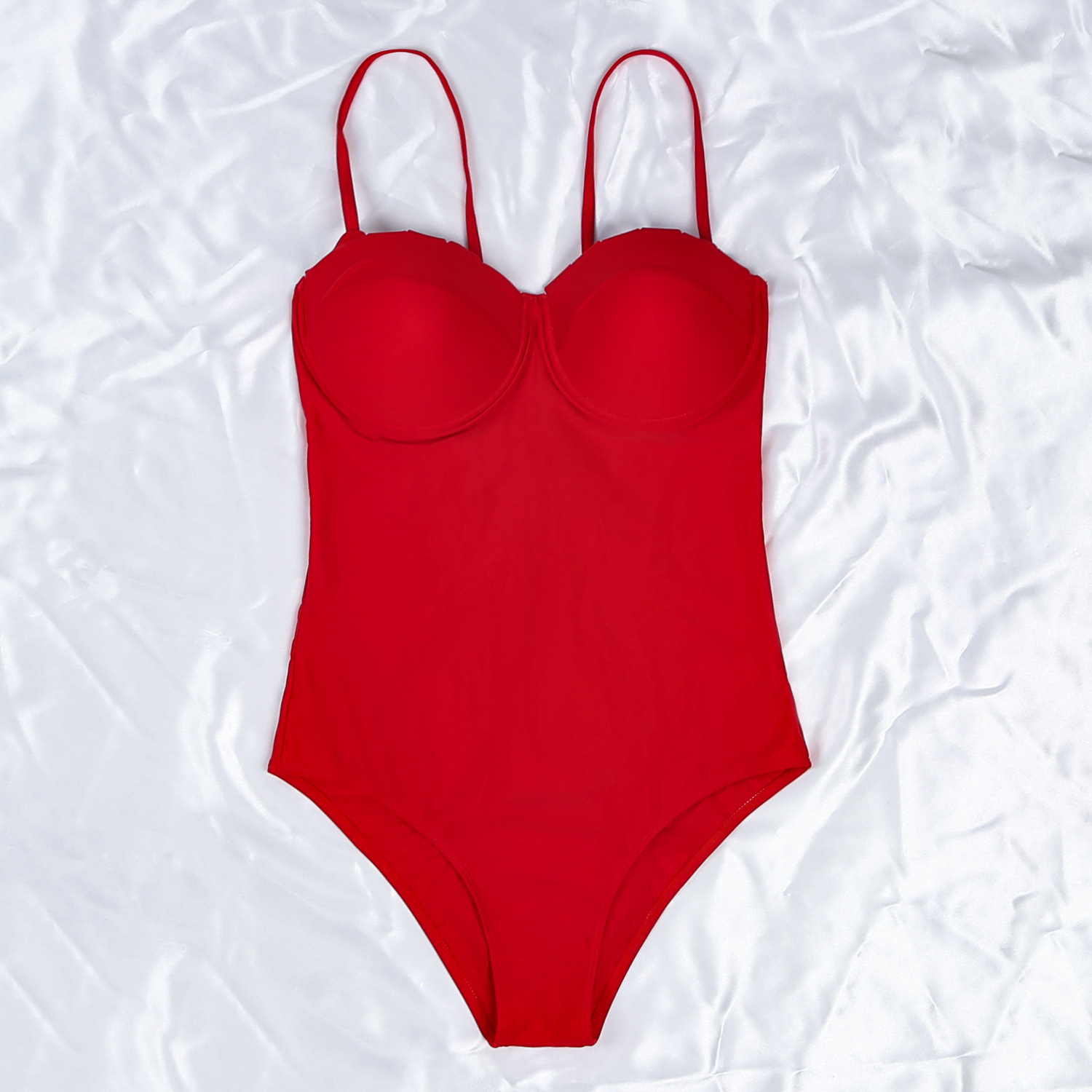 wholesale clothing vendors Nihaostyles sexy strap solid color high elastic one-piece swimsuit  NSDYS66582