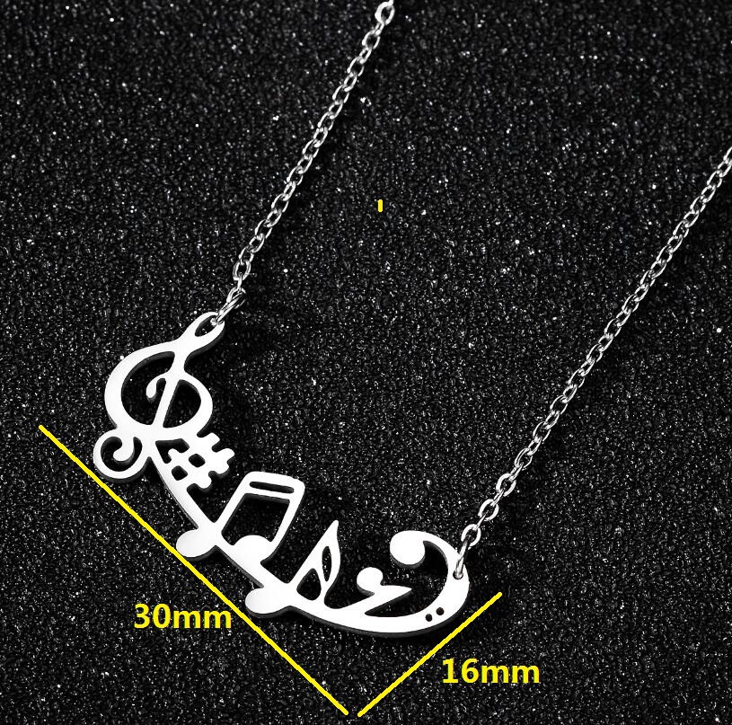 Titanium Steel Fashion Plating Notes Necklace display picture 4