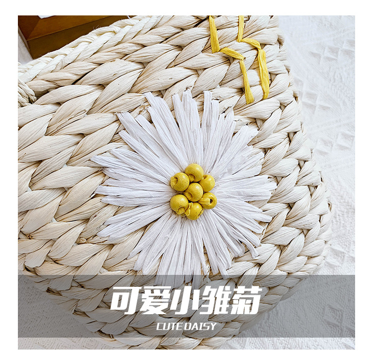 Small daisy handwoven embroidery bag summer new corn fur woven bag portable messenger small bag  wholesale nihaojewelry NHGA220915picture6