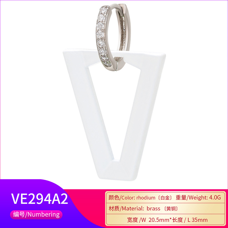 Spray Paint V-shaped Earrings Foreign Trade Paint Inverted Triangle Fluorescent Earrings V-shaped Earrings Cross-border Ve294 display picture 28