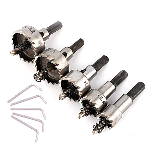5-piece metal hole opener high-speed steel sheet iron reaming drill bit set 16-30mm stainless steel hole opener