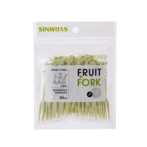 Household cute fruit fork set plastic disposable fruit pick household cake vegetable salad fork