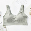 Cotton lace top with cups, vest, sports supporting wireless bra, comfortable underwear, strap bra, beautiful back