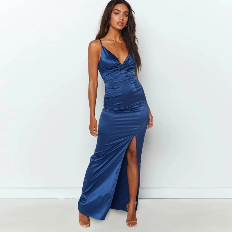 sexy halter sling split long dress NSYI10463