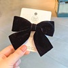 Brand black hairgrip with bow, fashionable hair rope, European style, internet celebrity, Korean style