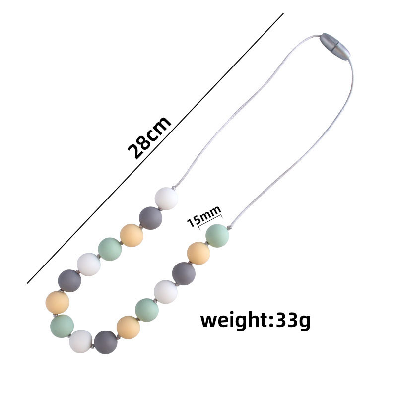 Comercio exterior Amazon collar nuevo bebé molar silicona mordedor collar masticable colgante mordedura gel mordedor palo