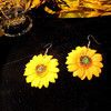 South Korean goods, long accessory, summer earrings, flowered