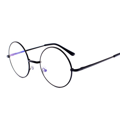 Retro literary round anti-blue light glasses metal frame men and women same style round frame Harry Potter flat glasses cross-border
