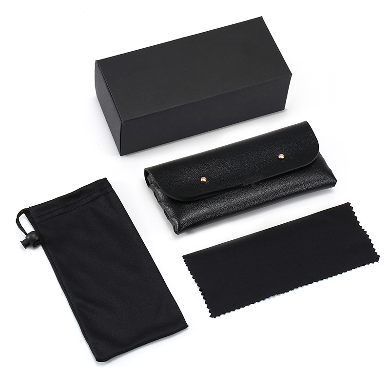 No.9: pure black carton + hidden buckle leather bag + bag + cloth