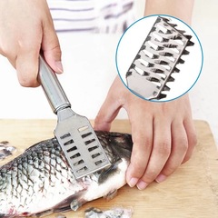 Platinum Thickened Stainless Steel Fish Scale Scraper Kitchen Gadget Fish Scaling Tool Manufacturer Household Fish Scale Brush