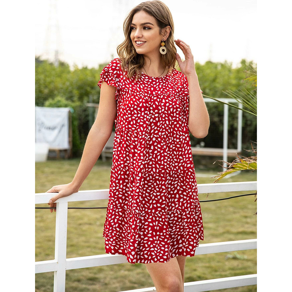 fashion loose round neck floral dress  NSSA47190