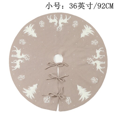 2020 new tree bottom apron Christmas venue layout creative knitted wool 3D three-dimensional elk 36-inch tree skirt