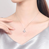 Necklace, pendant, silver 925 sample, Korean style, simple and elegant design, wholesale