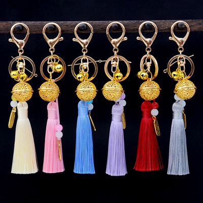 新款创意钥匙扣流苏挂件一世L长安时尚金铃铛包包饰品吊穗坠子|ms