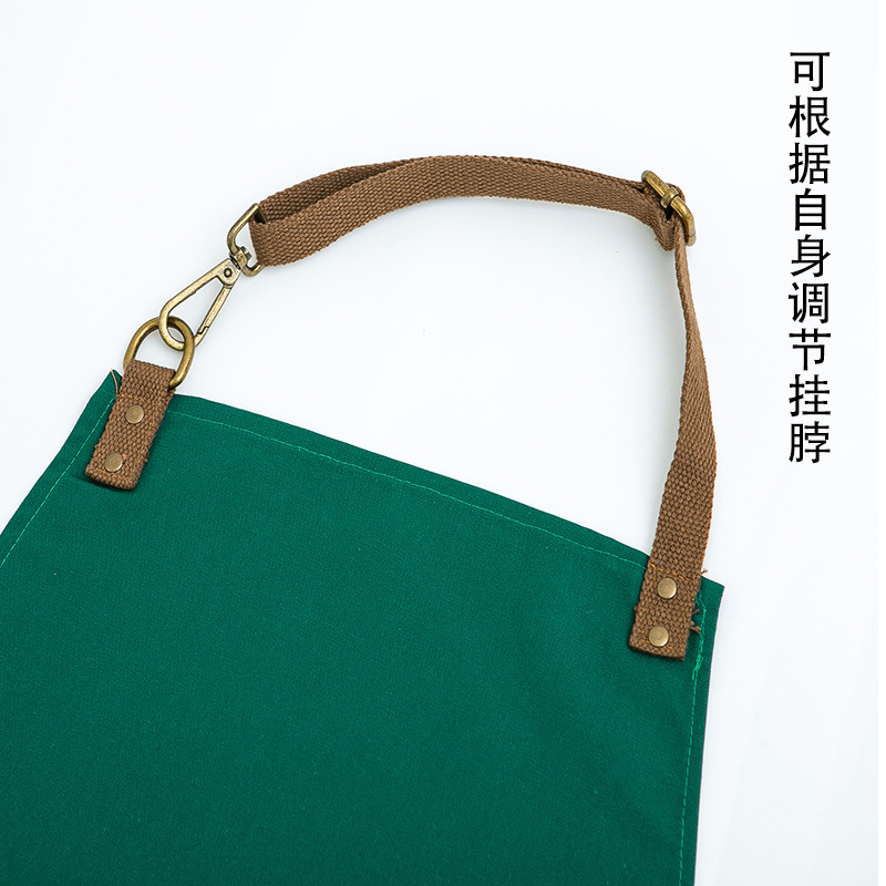 Delantal de mezclilla barista de estilo japonés logotipo personalizado impresión restaurante floral leche tienda de té Barber ropa de trabajo circunferencia del cuerpo