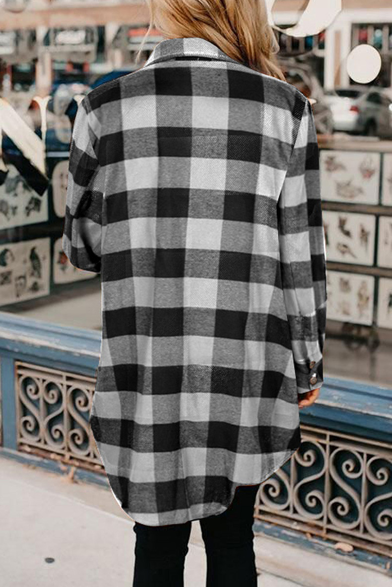 Women's Coat Long Sleeve Blouses Patchwork Fashion Plaid display picture 1