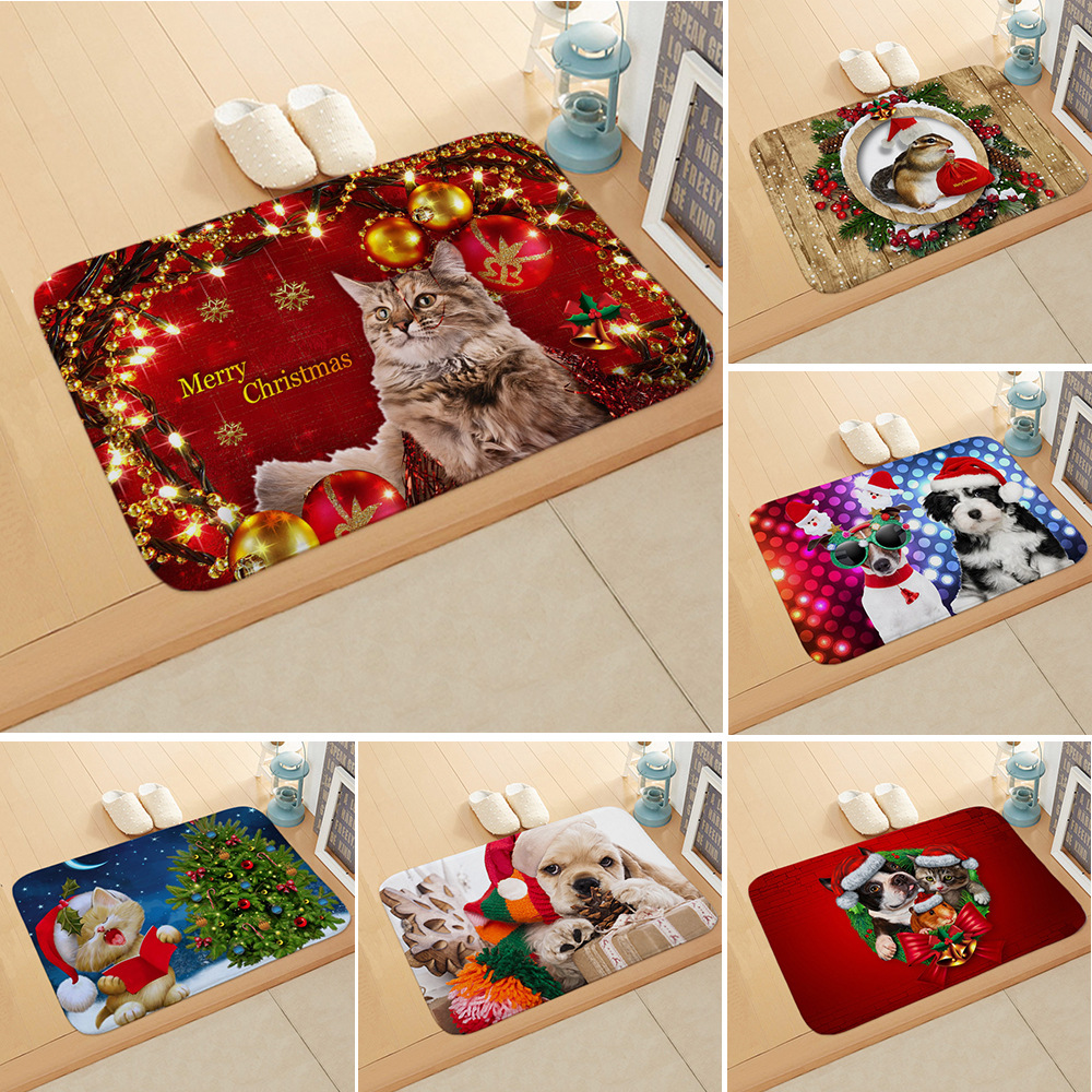 Cute Animal Flannel Fabric Floor Mat display picture 1