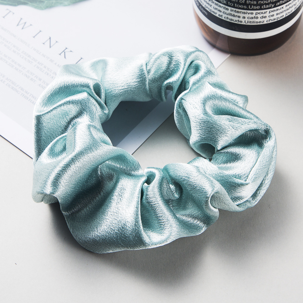 Korean Simple Fashion Satin Fabric Hair Ring Elastic Head Rope Solid Color Cheap Hair Ring Wholesale display picture 7