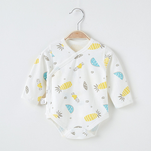 Baby wraps, spring, autumn and winter pure cotton one-piece clothes, newborn baby monk clothes, triangle clothes, crawl clothes, autumn clothes