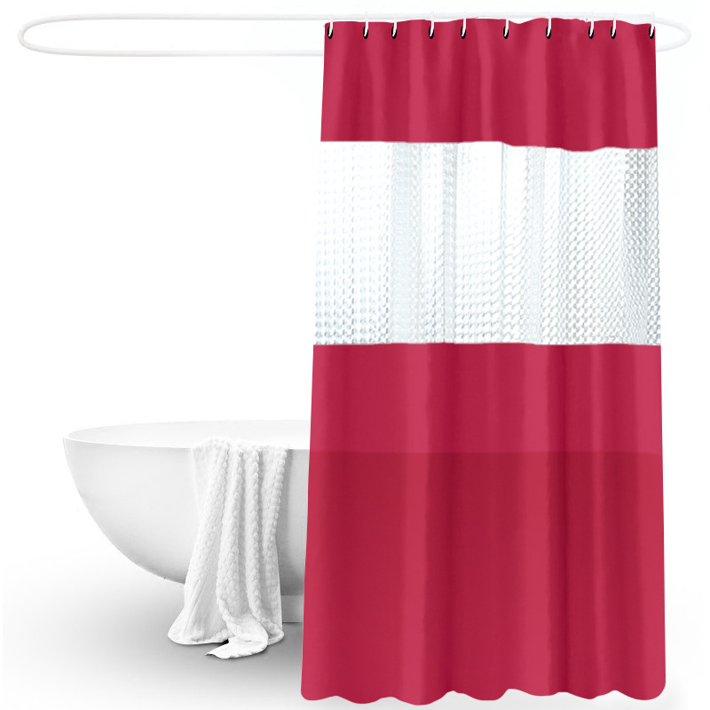 Cortina de ducha 180*200 color sólido engrosada empalme Cortina de ducha cortina de baño PEVA baño semi-transparente Cortina de ducha baño impermeable