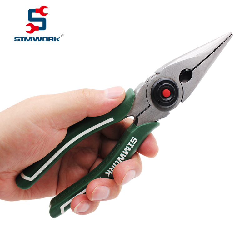 SIMWORK多功能发光钳高精抛CRV8寸钢丝8寸斜口8寸尖嘴钳剪线器