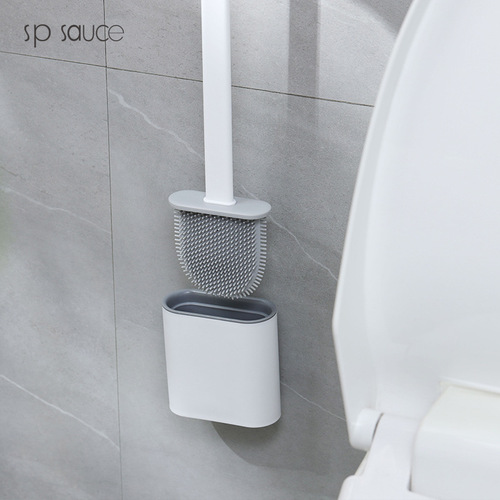 Japanese simple gap toilet brush without dead corners toilet silicone brush wall-mounted bathroom household cleaning brush