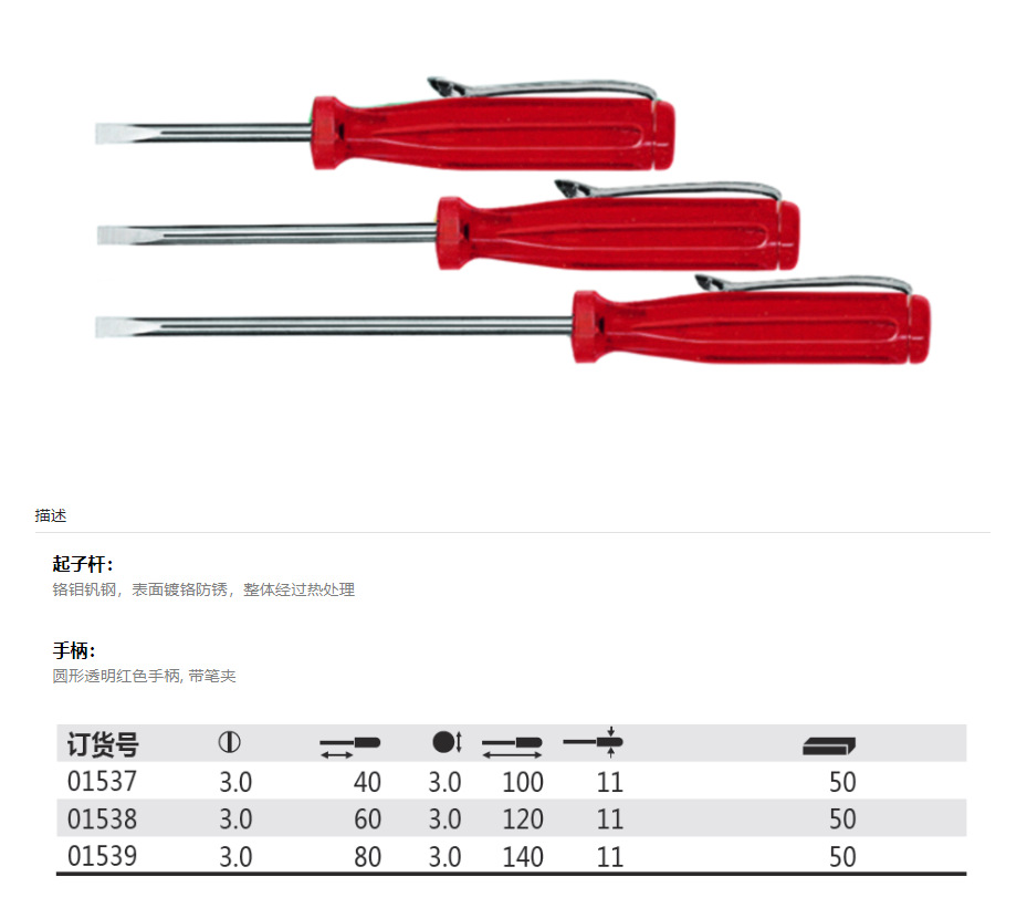 德国 威汉Wiha 01537/01538/01539 迷你一字螺丝起子