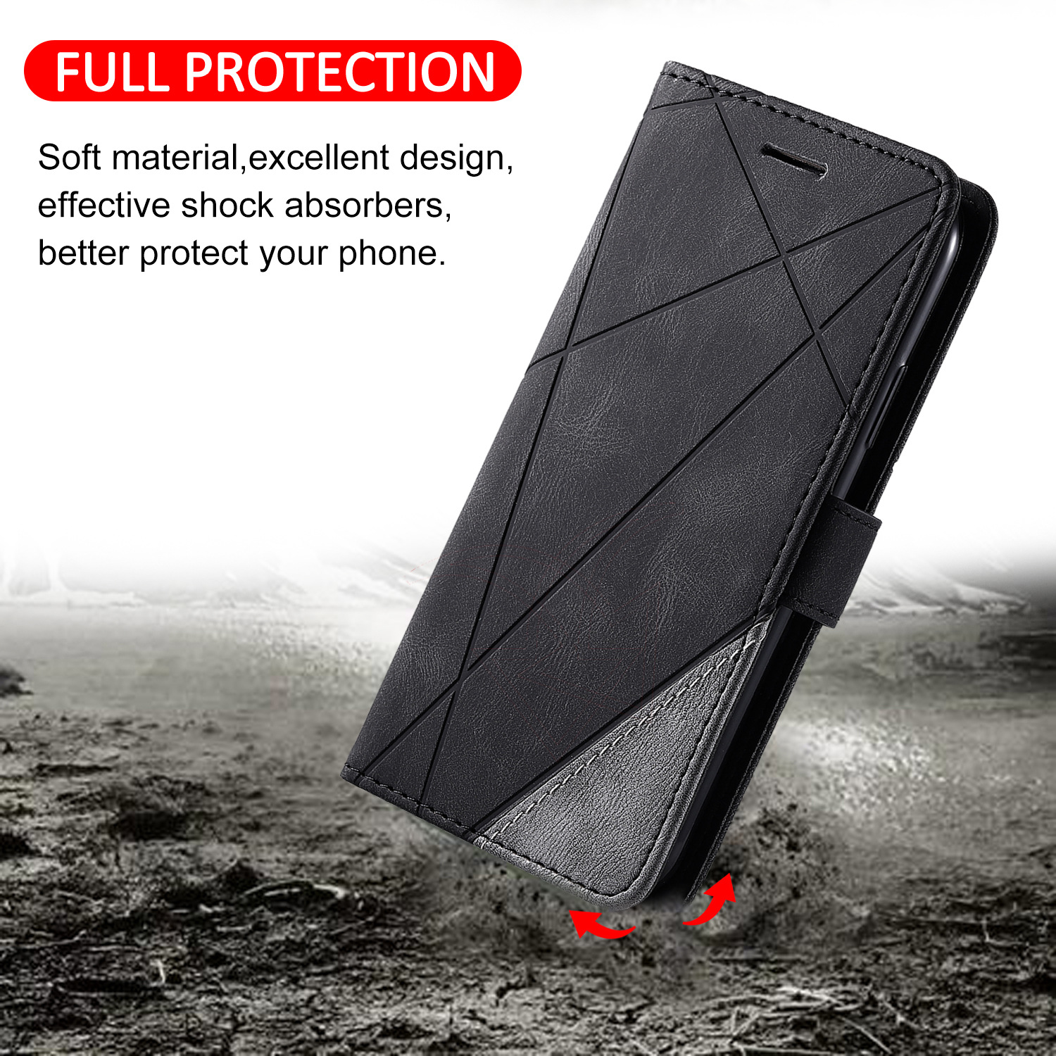 Geeignet für Samsung S23 Telefon TPU Multifunktions-Flip-Karte S21FE Halter Leder A52 kreative Schutzhülle_voghion.com