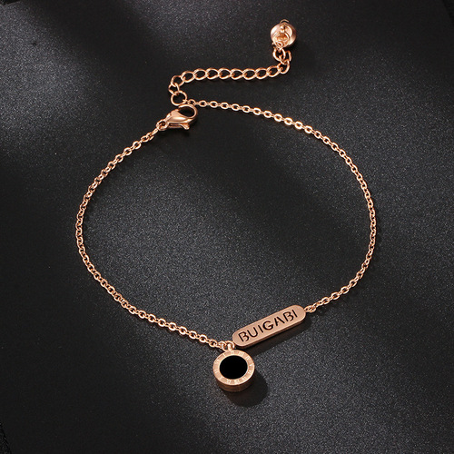 Titanium steel anklets for women that won’t fade, simple and personalized anklets for women, forest-style sexy internet celebrity leg chains and foot accessories, trendy