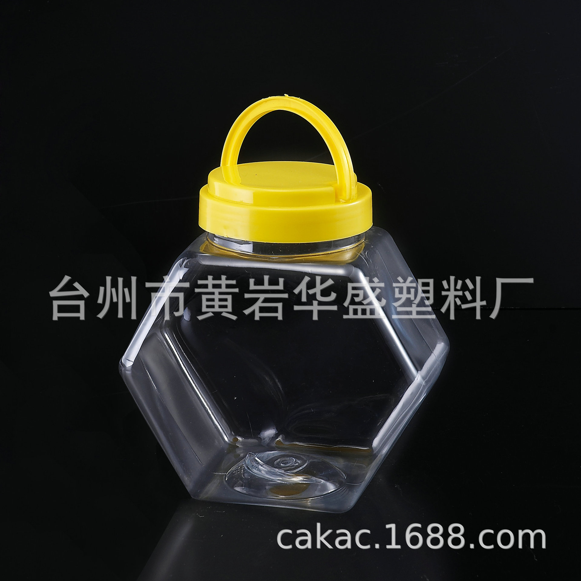 华盛厂现货透明异形五金塑料罐  2100ML正六角形食品包装桶