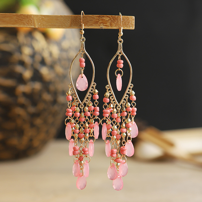 1 Pair Fashion Geometric Alloy Seed Bead Plating Women's Drop Earrings display picture 13