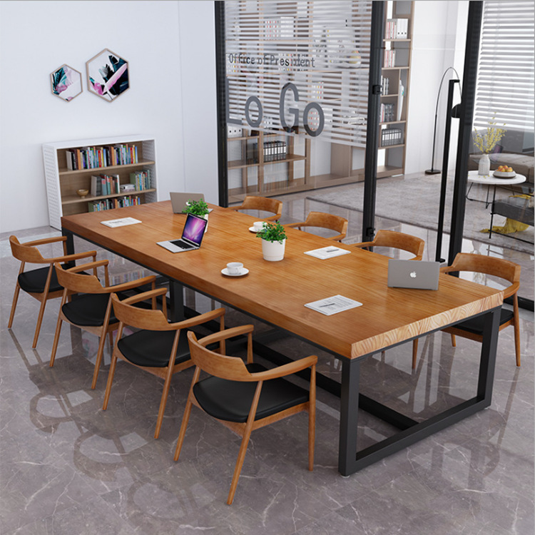 Modern office staff solid wood office desk hotel conference multi-person large training conference table library long table