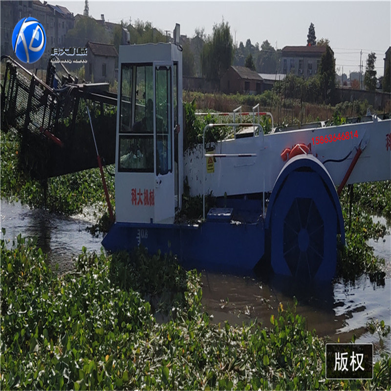 青州科大水葫芦打捞船 机械化水面捞草机 河面割草船报价