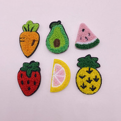 卡通刺繡水果系列玻璃蘿蔔草莓貼片裝飾 ins包包髮飾可愛裝飾配件