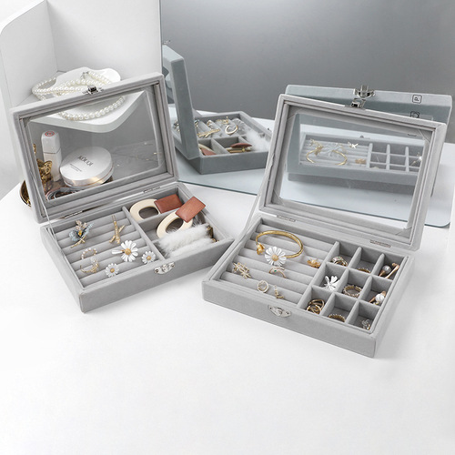 Earrings, earrings storage box, jewelry, dust-proof jewelry box, ear clips, earrings, ear wire organizer, small jewelry box with lid