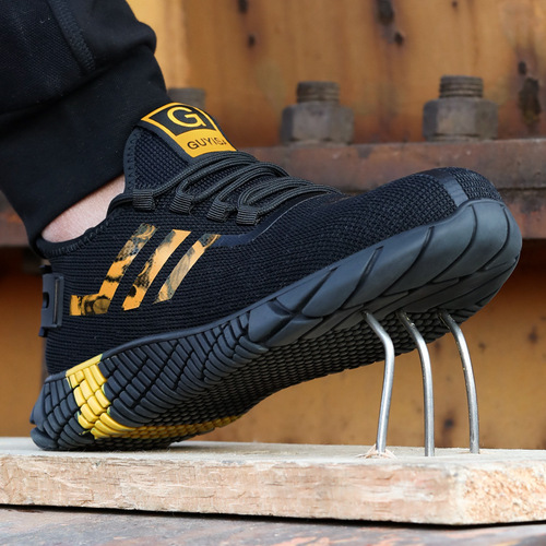 safety shoes labor protection shoes men's steel toe anti-smash and puncture-proof fashionable comfortable wear-resistant lightweight safety work shoes
