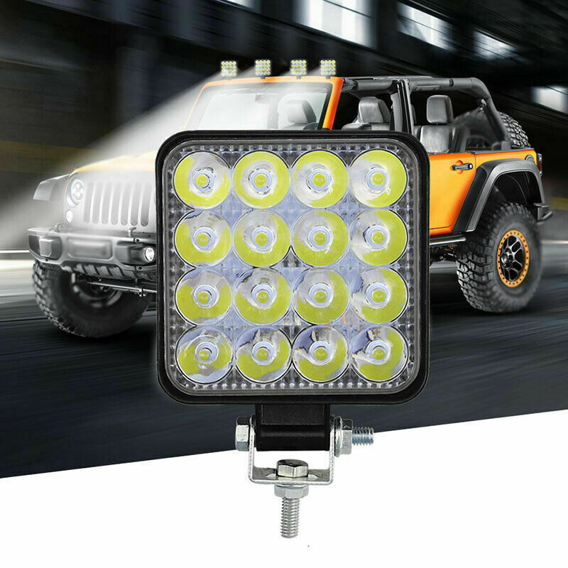 Auto LED lámpara de trabajo mini cuadrado 16 lámpara 48W lámpara auxiliar transformar faro 16LED