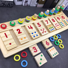 Woodpecker Math Connect the Dots Log Board Children's Toy Parent-Child Early Education Rainbow Circle Brain Teaser Toddler Teaching Aids Learning Box