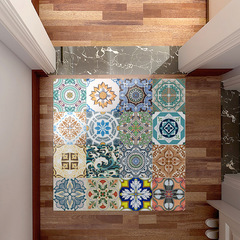 PAG House Renovation Self-Adhesive Floral Tile Wall Sticker, Thickened PVC Tile Sticker Creative Renovation Floor Sticker Waterproof Floor Mat